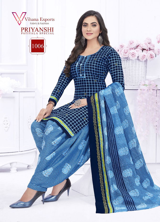 Vihana Priyanshi Patiyala Printed Cotton Dress Material
